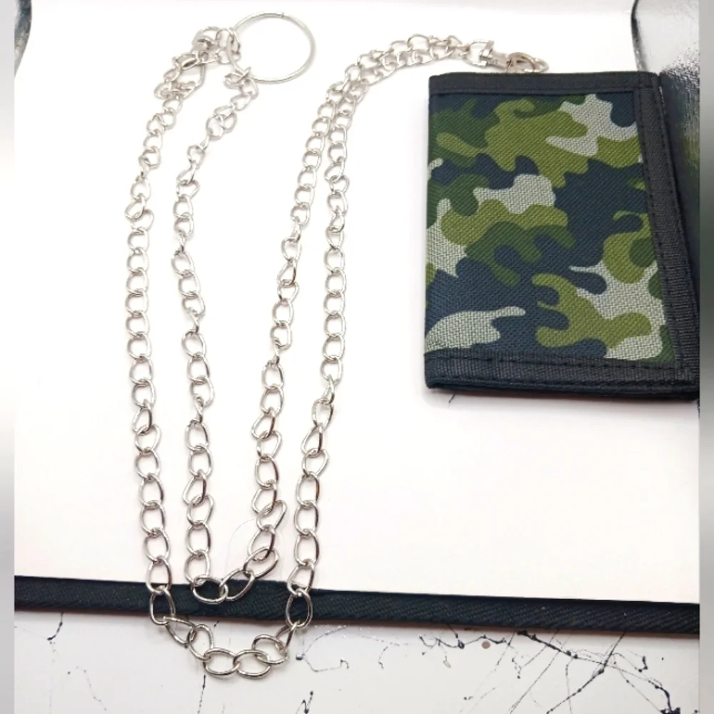 Green Camouflage TRI-Fold Nylon Wallet with 18 